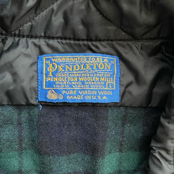 Vintage Pendleton Men’s Virgin Wool Button Shirt Blue Plaid Large - Picture 4 of 12